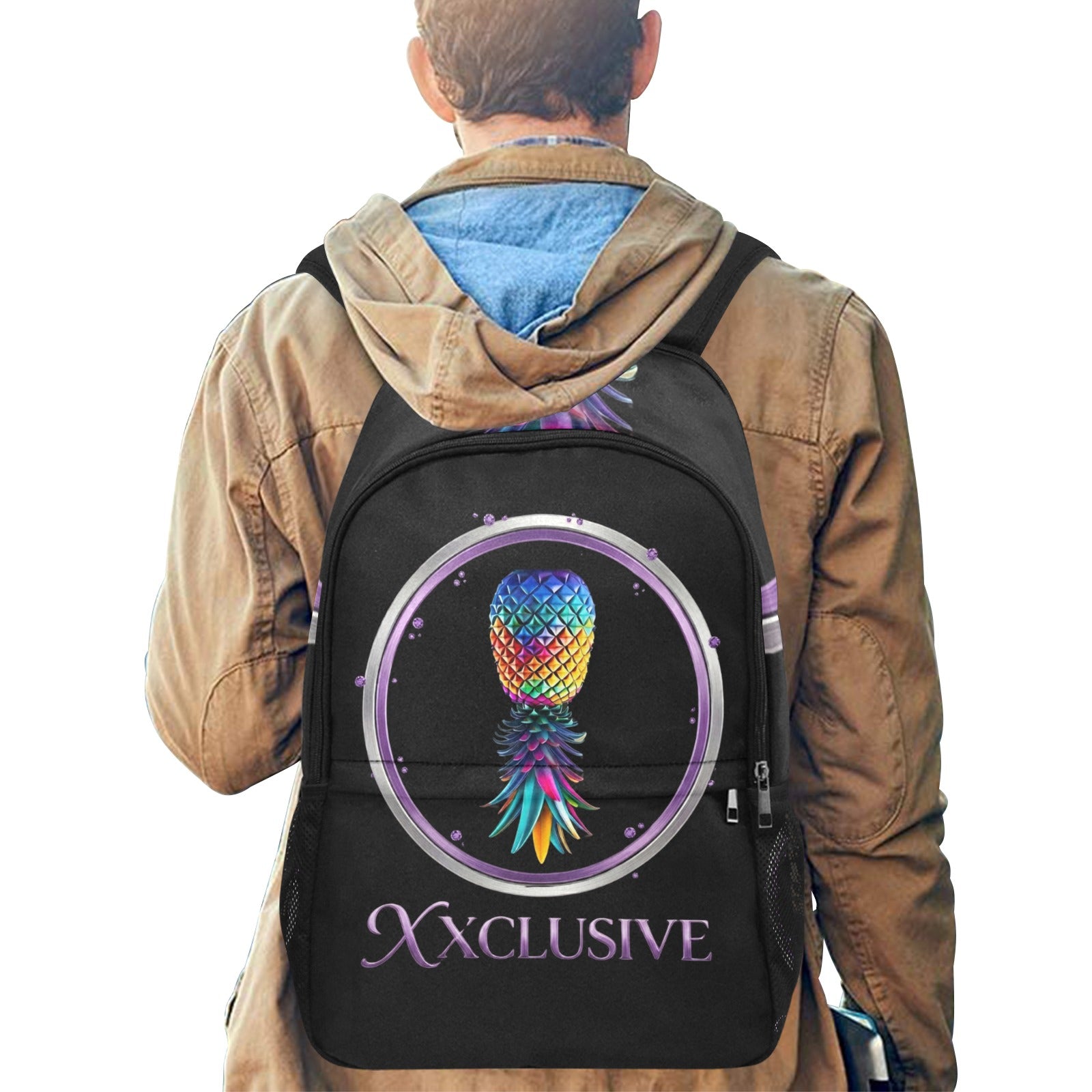 XXclusive All-Over Print Fabric Backpack | Side Mesh Pockets | Men & Women