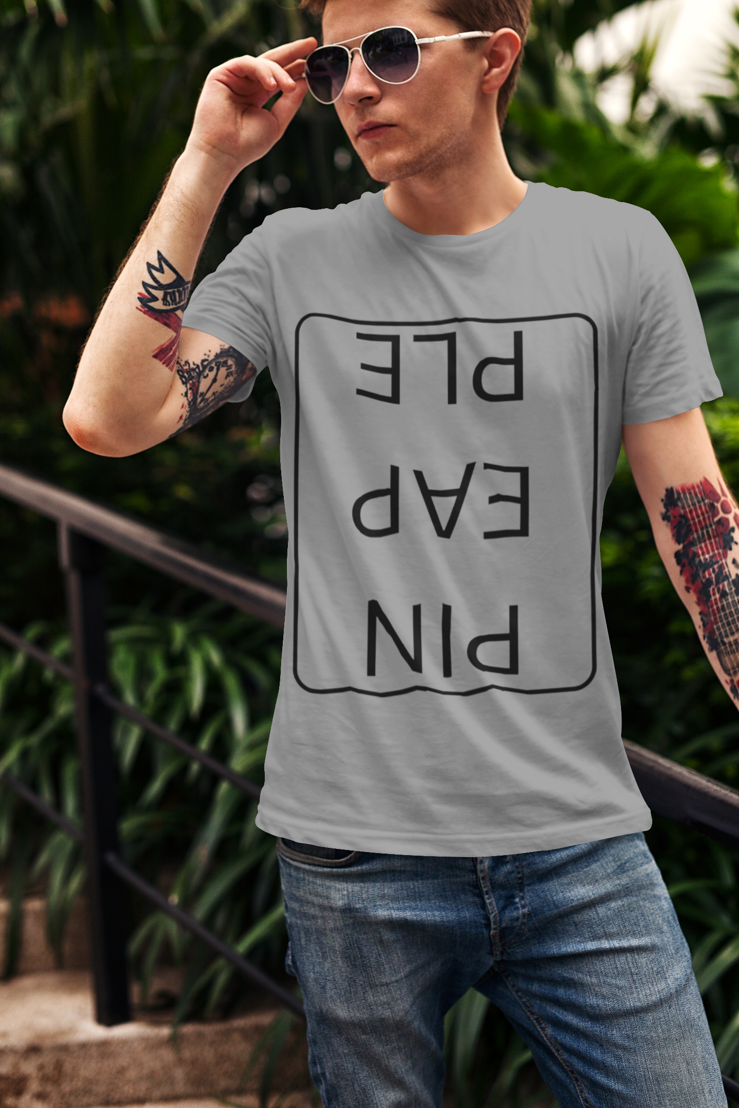 Funny Unisex Jersey Short Sleeve Tee - 'PIN EAP PLE' Design