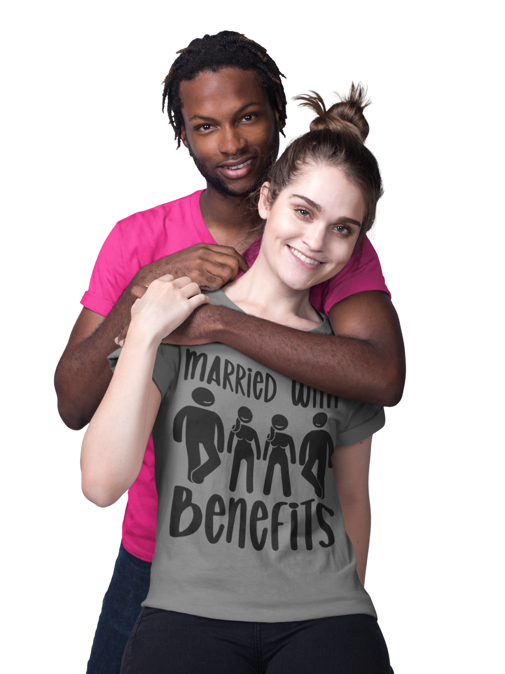 Humorous Unisex Tee - 'Married with Benefits' Short Sleeve Shirt