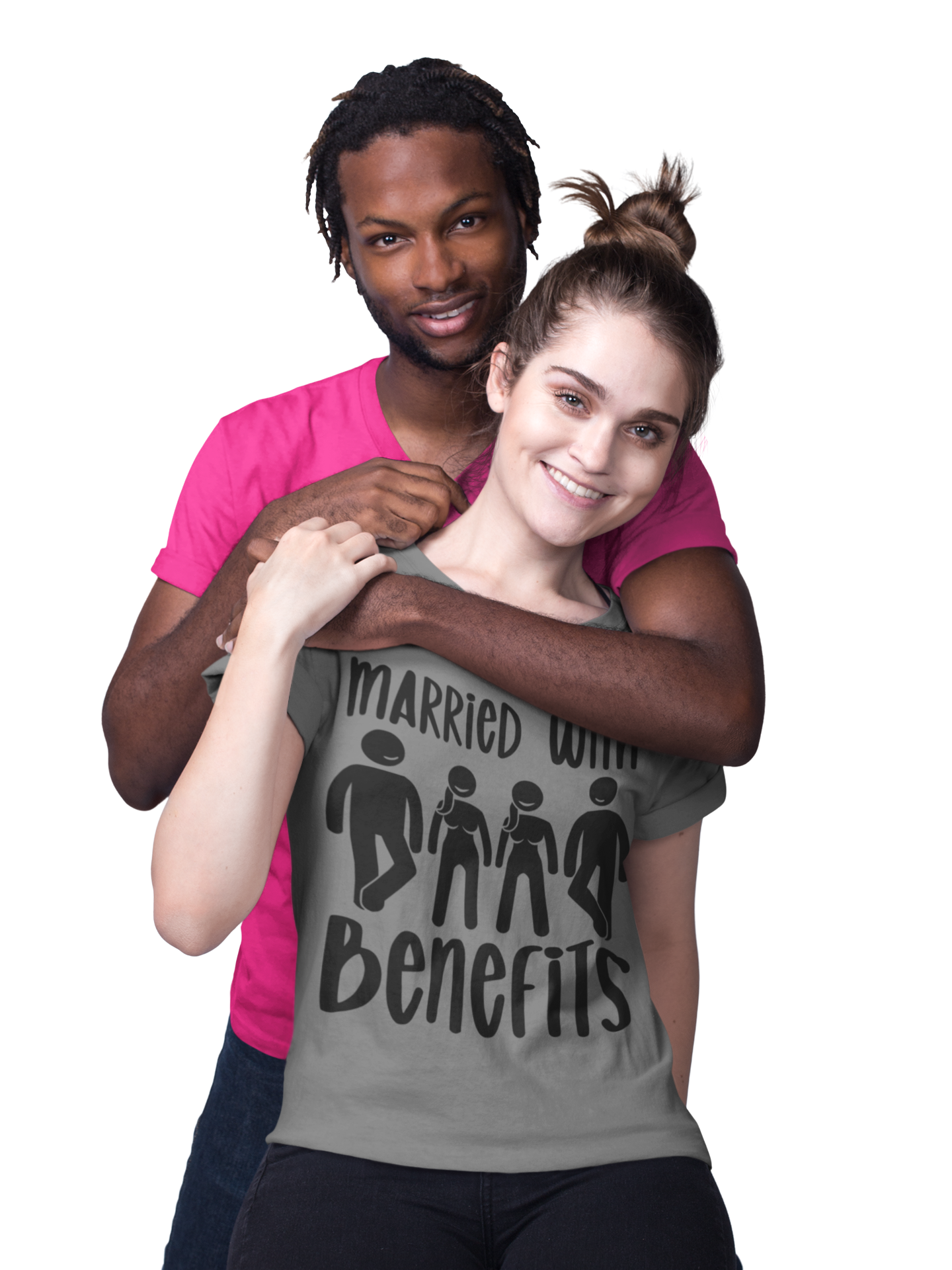 Humorous Unisex Tee - 'Married with Benefits' Short Sleeve Shirt
