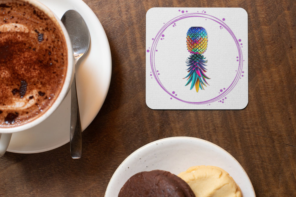 Colorful Pineapple Ceramic Coaster - Tropical Vibe Home Decor