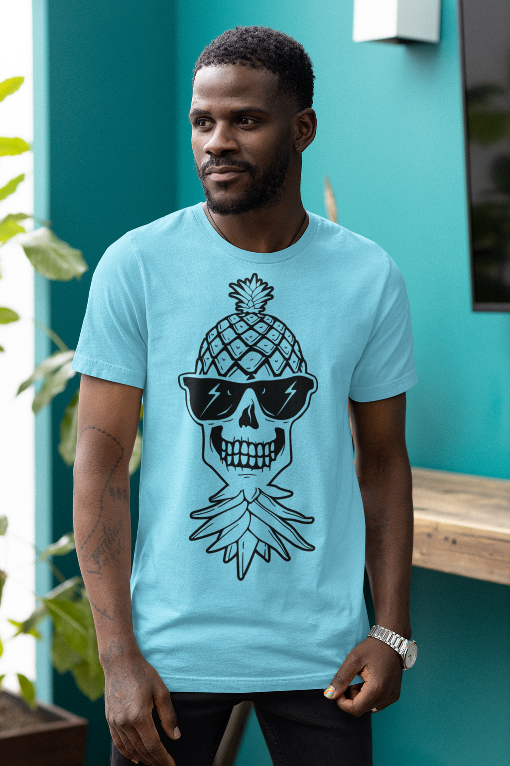 Pineapple Skull Graphic Tee