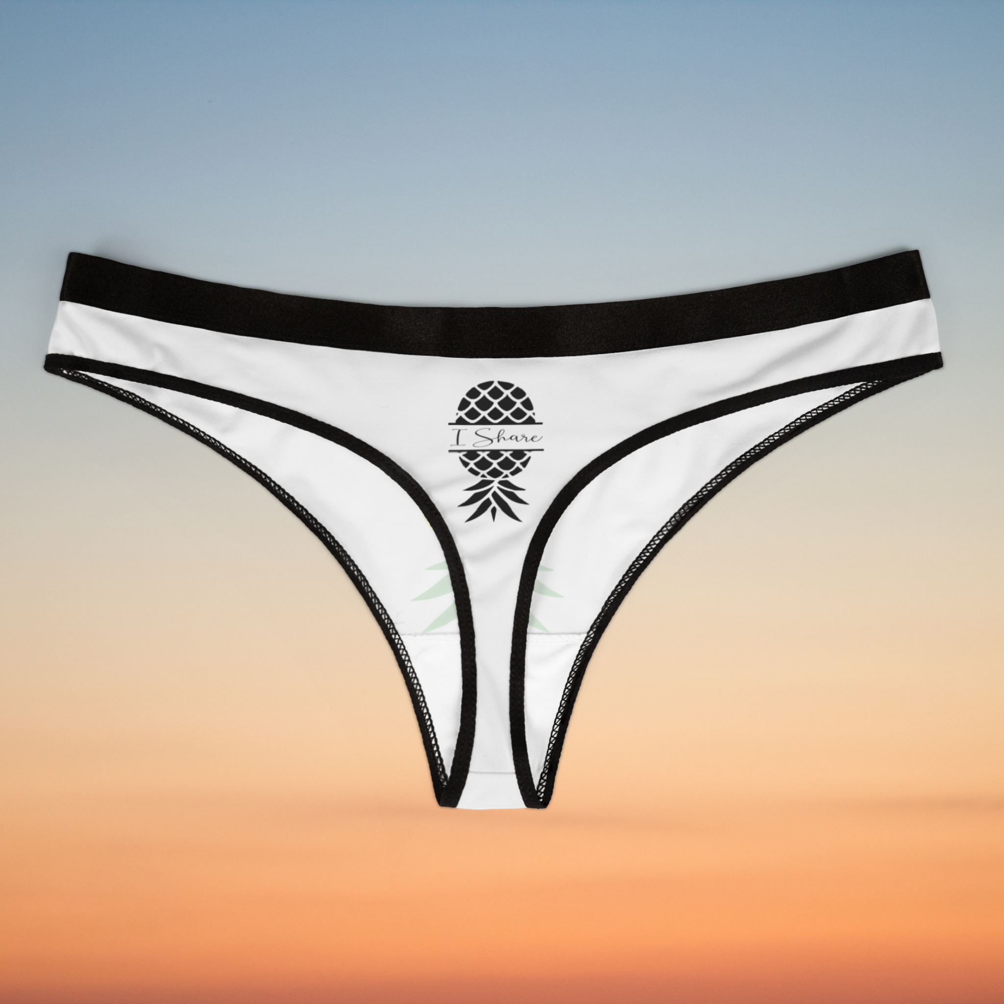 Pineapple Party Women's Thongs, Fun Underwear, Summer Swimwear, Tropical Lingerie, Cute Gifts for Her