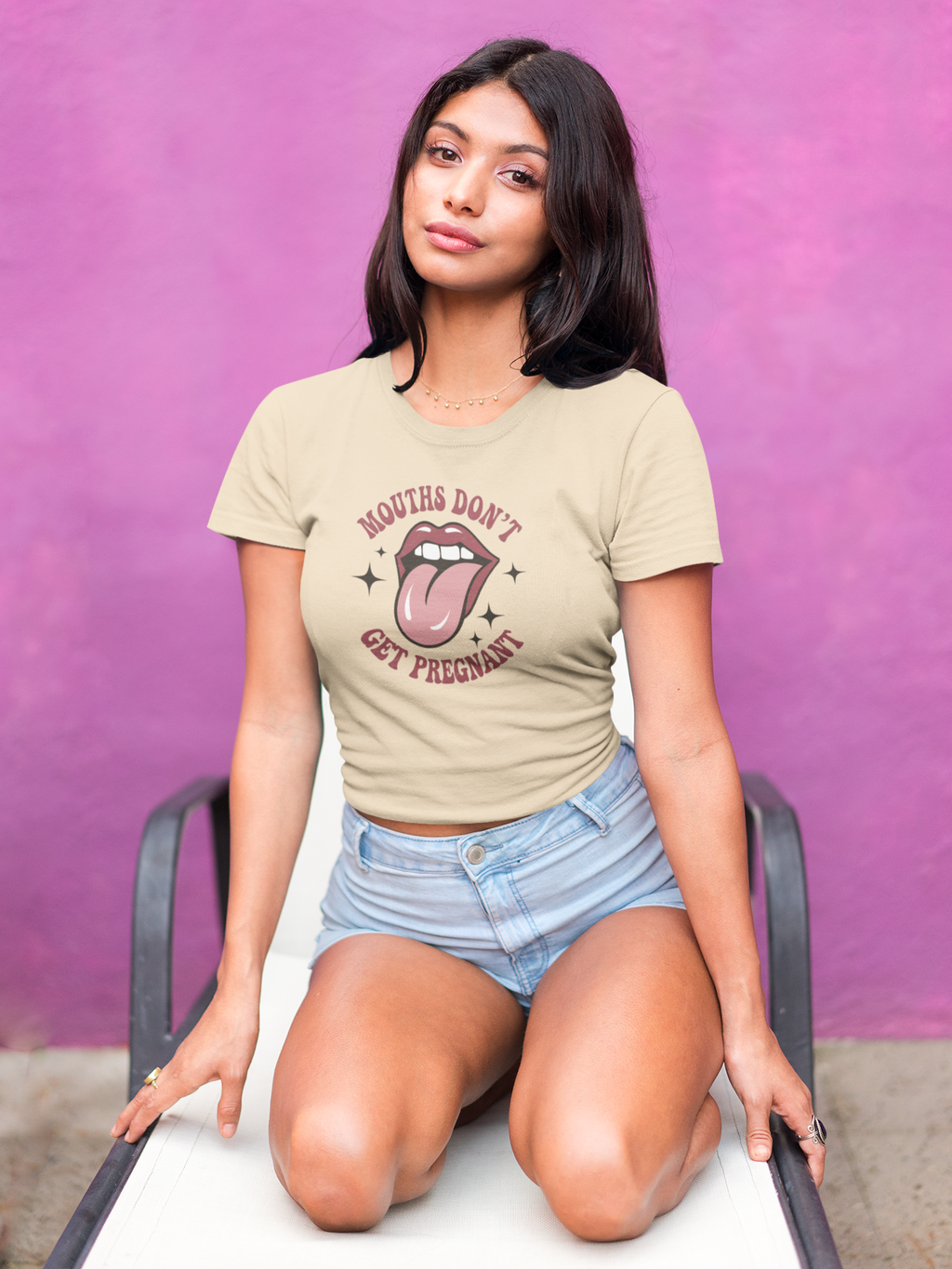 Graphic Tee: "Mouths Don't Get Pregnant" - Fun & Bold Unisex Jersey Short Sleeve Shirt
