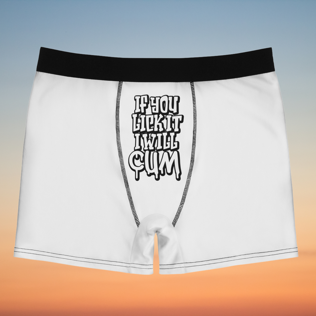Funny Men's Boxer Briefs - If You Like It I Will Cum with Pineapple Design