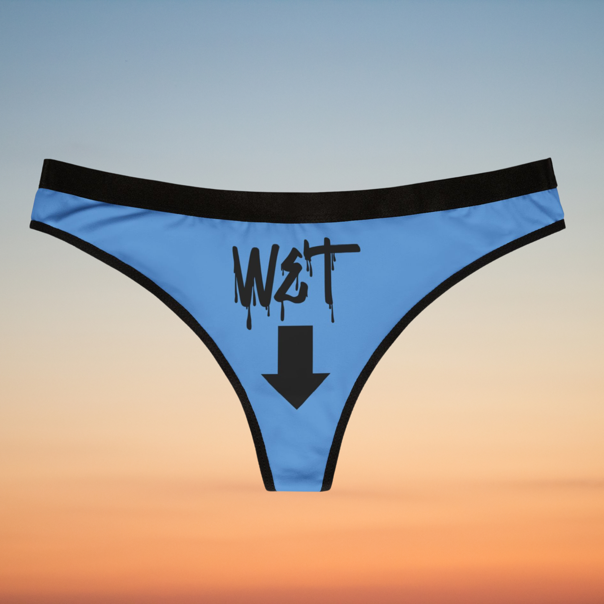 Trendy Women's Thongs - Stylish Blue Underwear with Graphic Designs