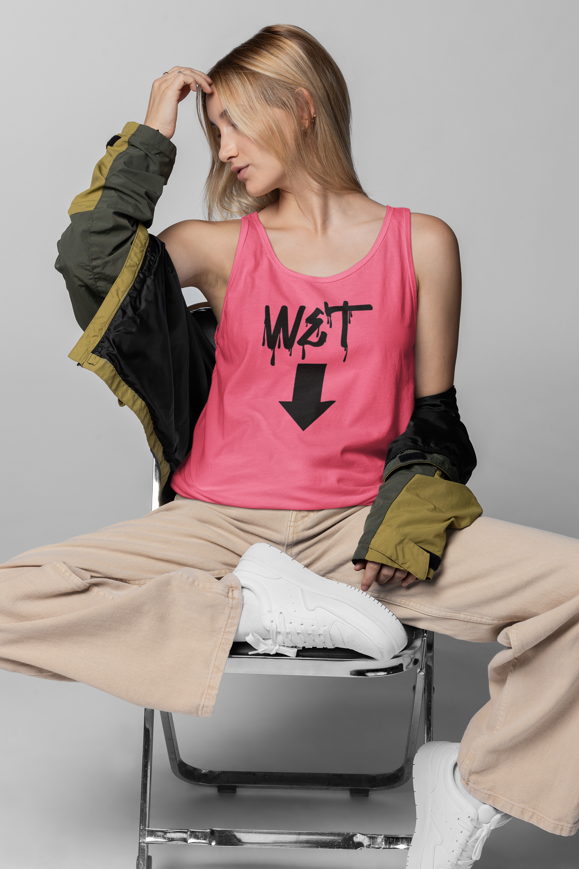 Women's Racerback Tank Top - 'Wet' Design, Summer Essentials, Casual Wear, Workout Gear, Gift for Her