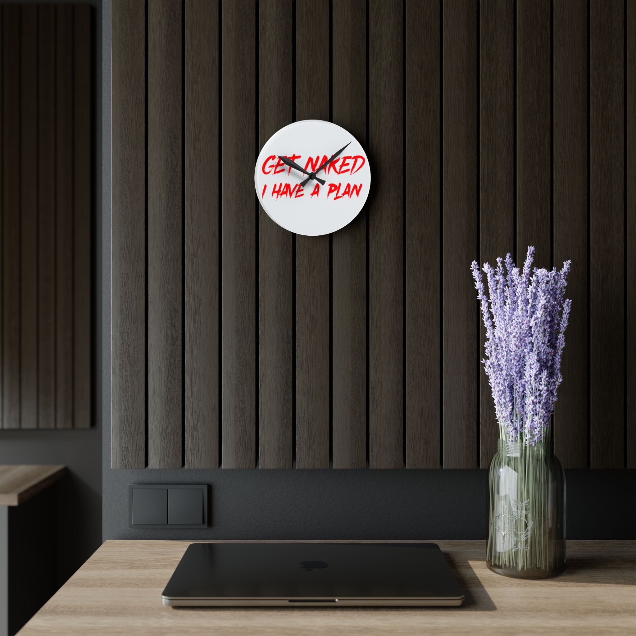 Get Naked Wall Clock – Fun Acrylic Timepiece for Bathroom Decor