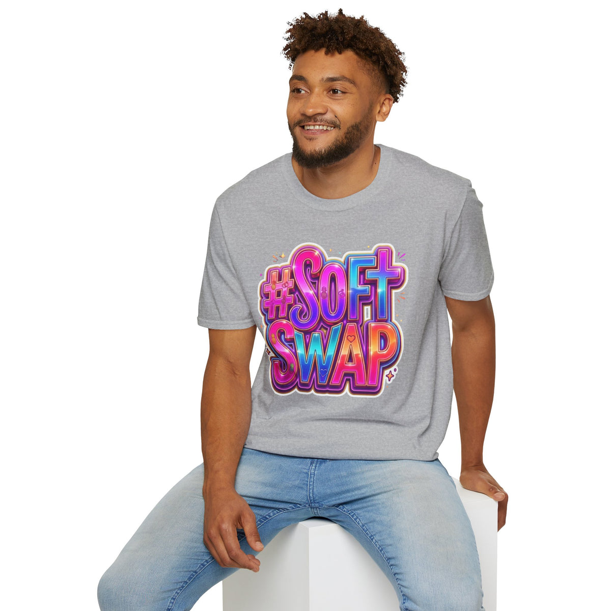 #Soft Swap Graphic T-Shirt | Colorful Y2K Cotton Tee