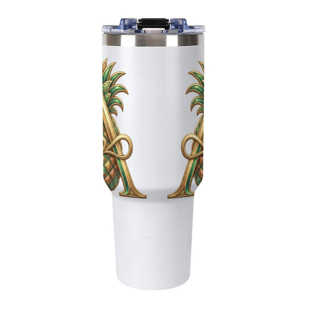 Monogram "A" Insulated Tumbler with Handle and Straw