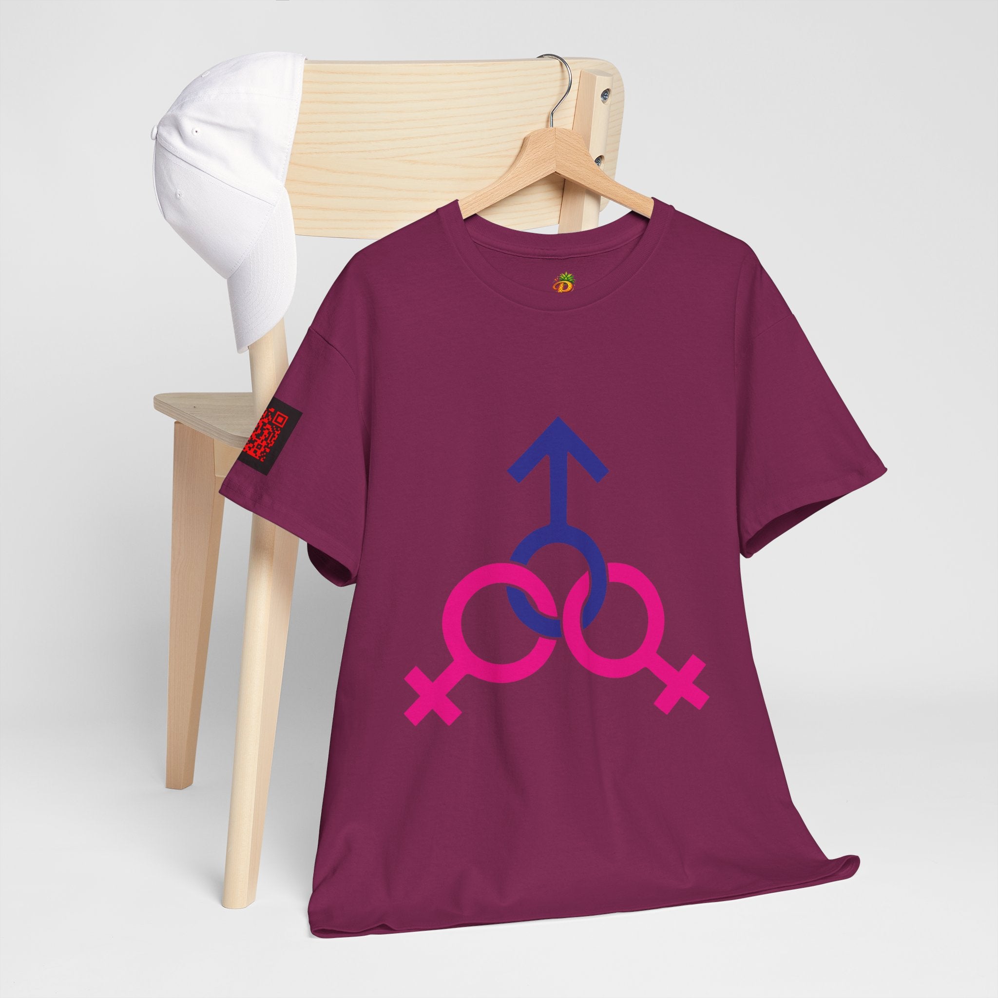 Female, Female & Male (Threesome) Symbol Tee — Gender Icons Graphic T-Shirt