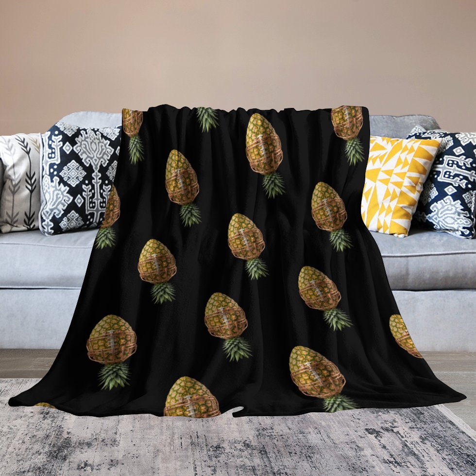 Pineapple Football Flannel Blanket -50"×60"