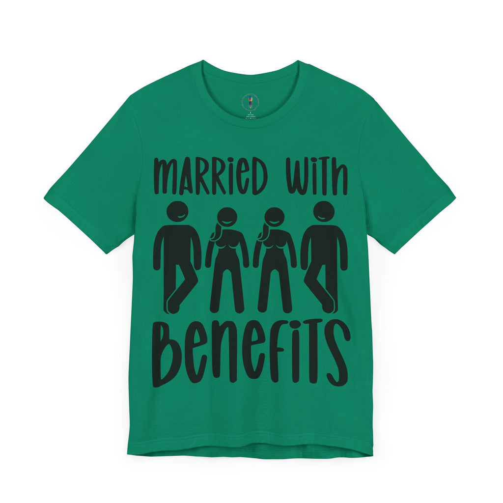 Humorous Unisex Tee - 'Married with Benefits' Short Sleeve Shirt