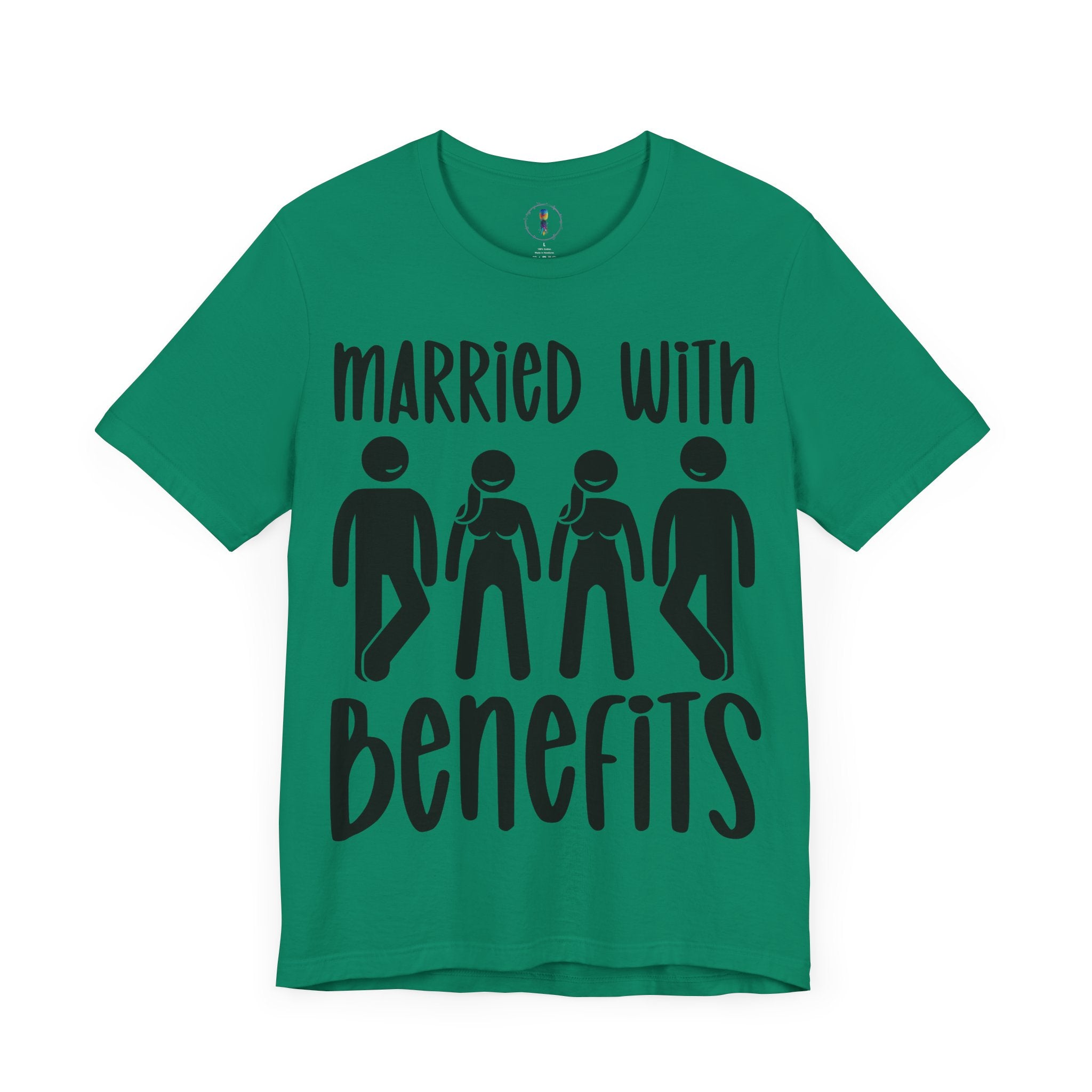Humorous Unisex Tee - 'Married with Benefits' Short Sleeve Shirt