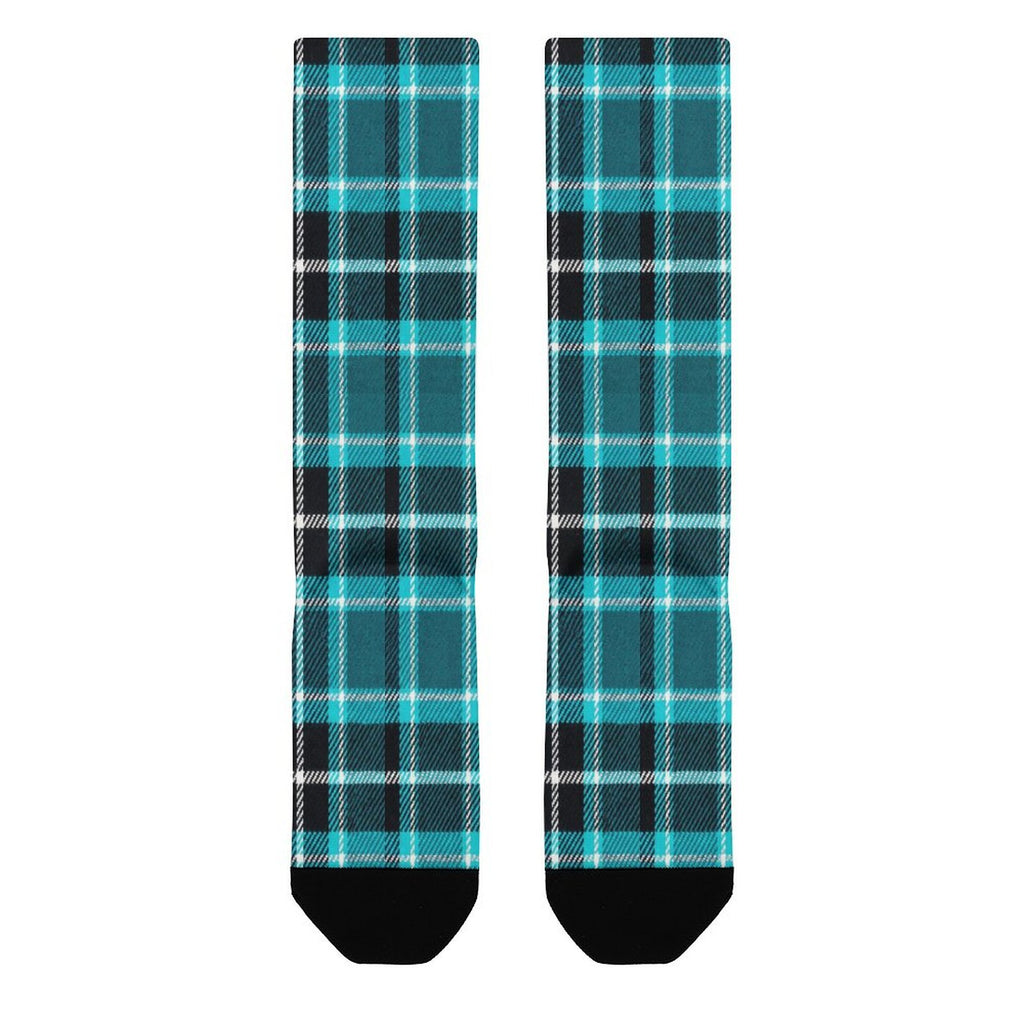 Plaid Crew Socks | Soft Moisture-Wicking Polyester Crew Socks for Men and Women