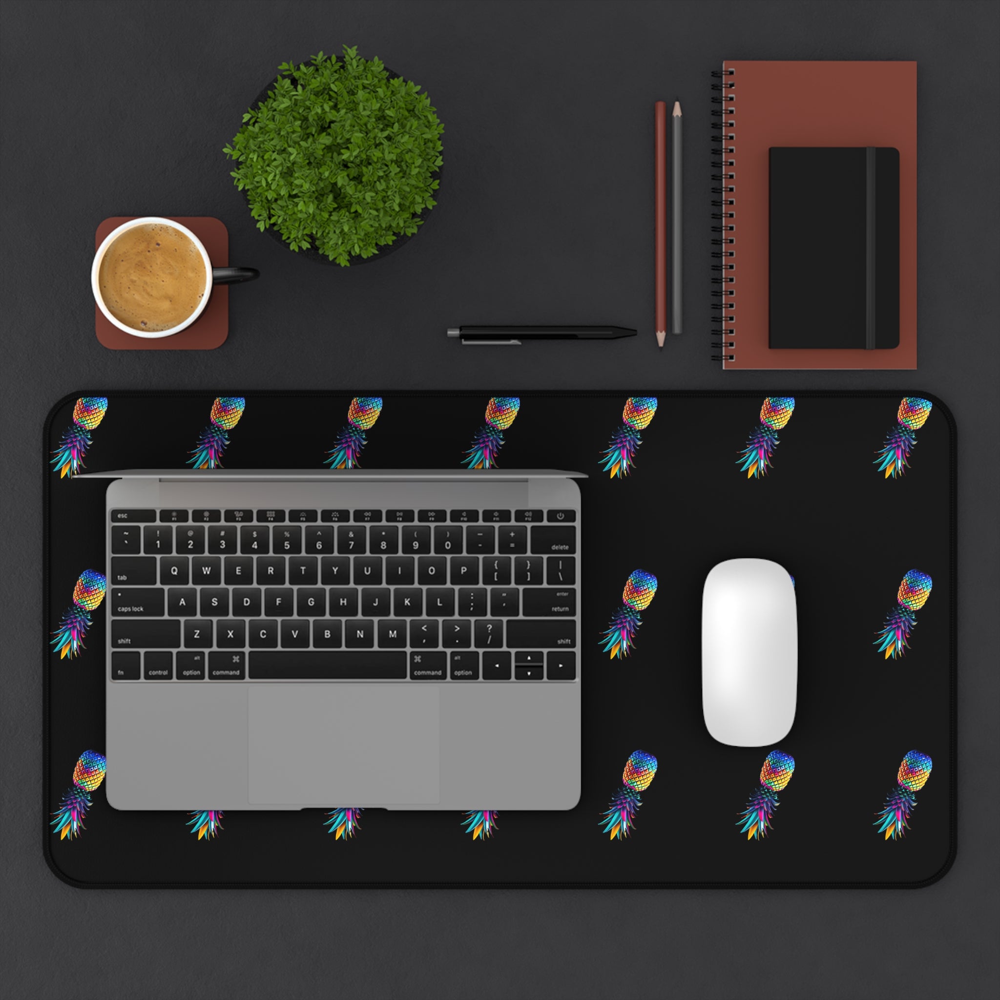 Mousepad Desk Mat - Colorful Upside Down Pineapple Design
