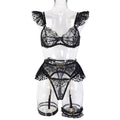 High-Quality Complex Craftsmanship Metal Chain Lace Embroidery Eyelash Underwear 7-Piece Set Detachable
