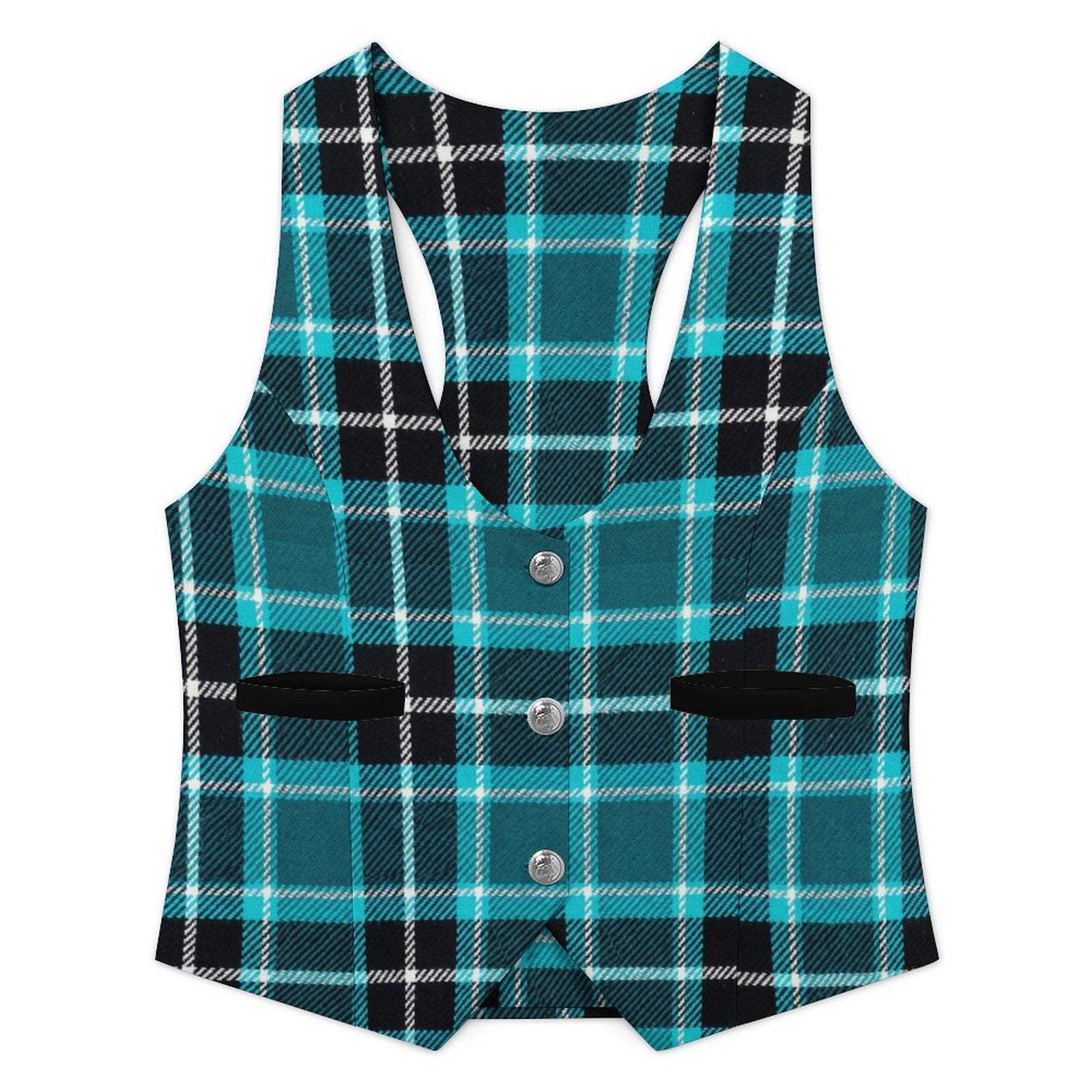 School Girl Inspired Women's Suit Vest by Taylor Lovet | Sexy Plaid Vest for Lifestyle Events, Cosplay & Fashion | PineappleXXclusive