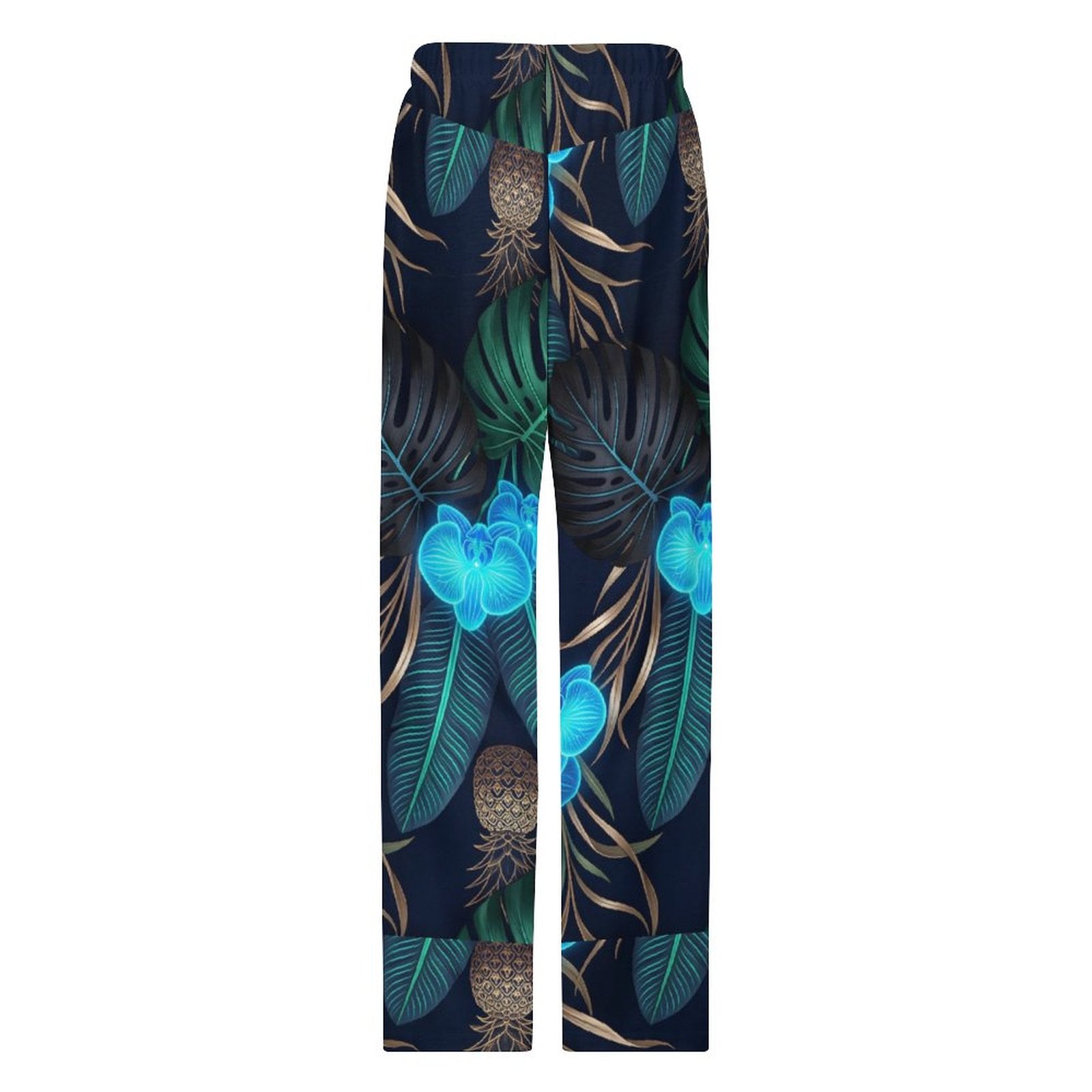 170gsm Faux Cotton Drawstring Women Wide Leg Pajamas Pants(All-Over Printing)