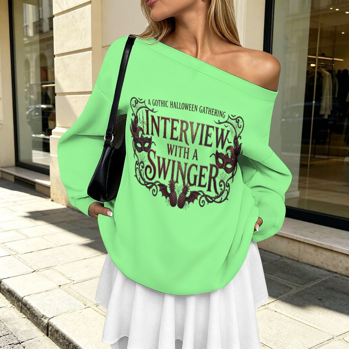 Interview With a Swinger Off Shoulder Hoodie