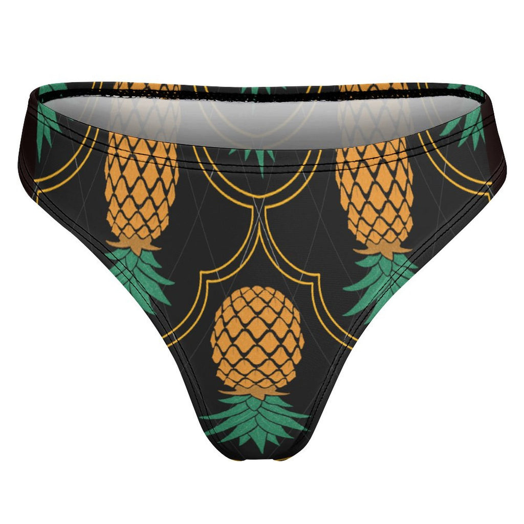 Elegant Upside Down Pineapple Thong Underwear for Women