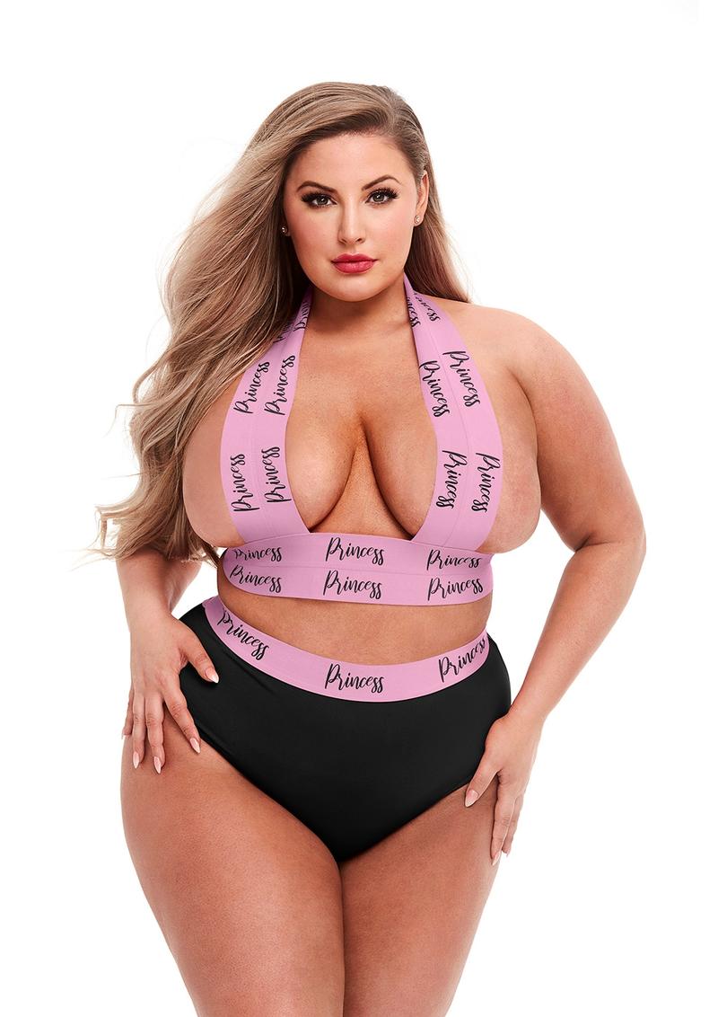 2pc Princess Logo Elastic Booty Short