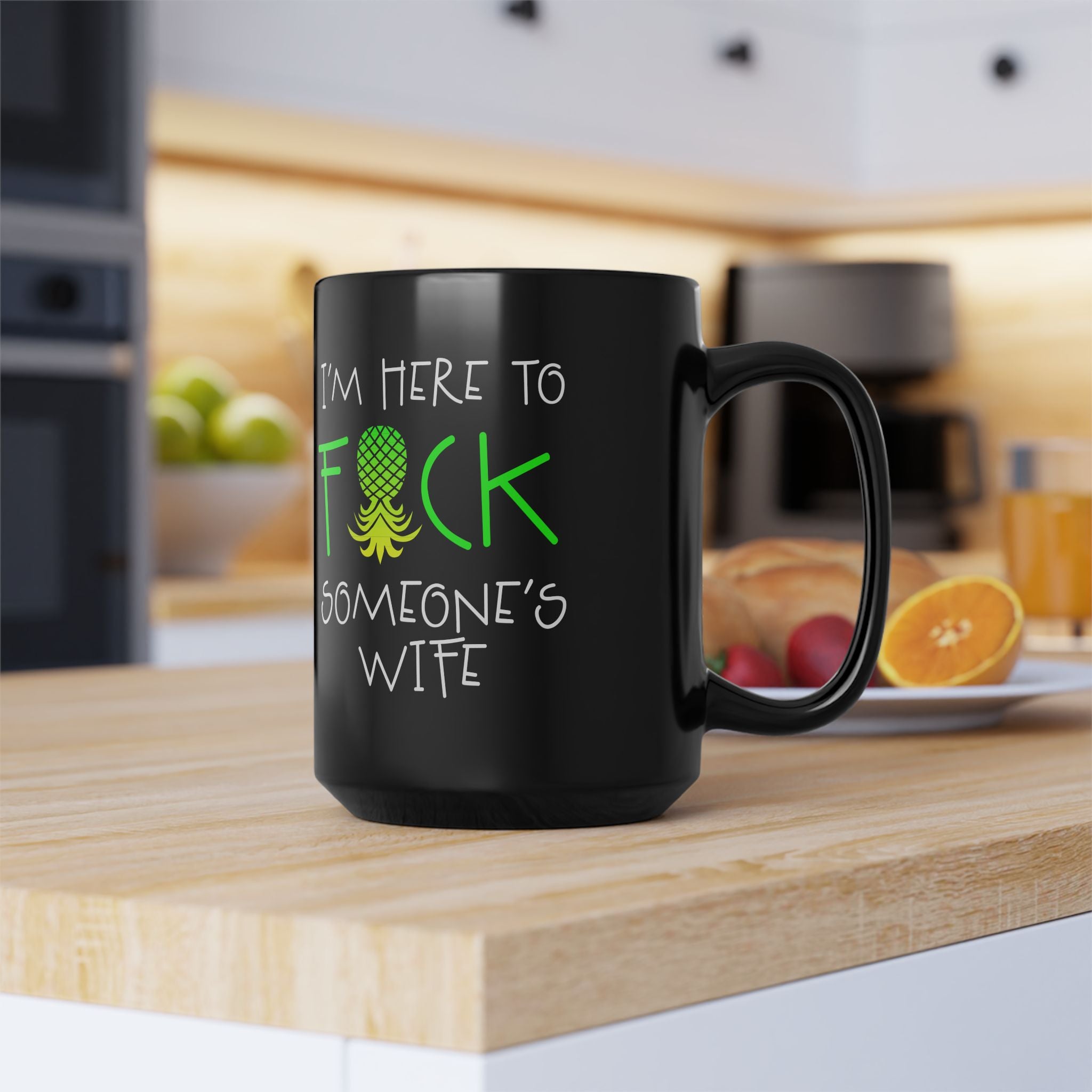 Humorous Black Mug - 15oz, Perfect Gift for Friends and Parties