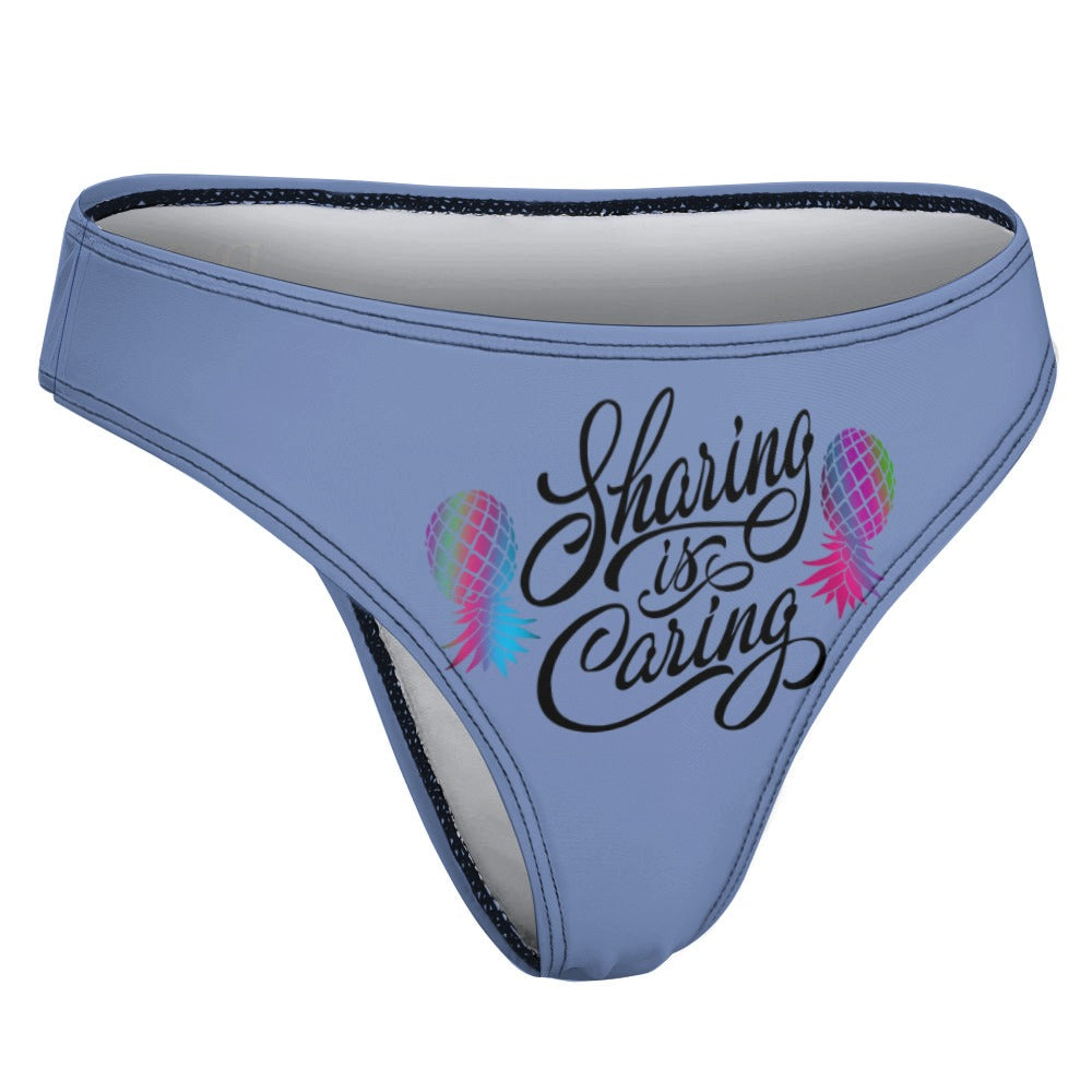 "Sharing is Caring" Women's Sexy Thong | Soft Polyester Spandex Lingerie