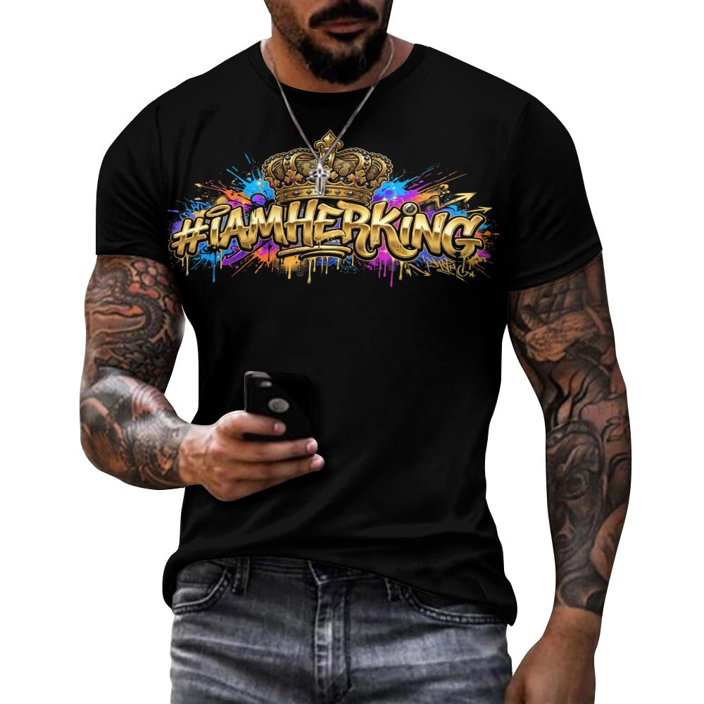 #IAMHERKING Men’s Cotton T-Shirt – Soft Breathable Graphic Tee for Everyday Style, Casual Summer Shirt for Men