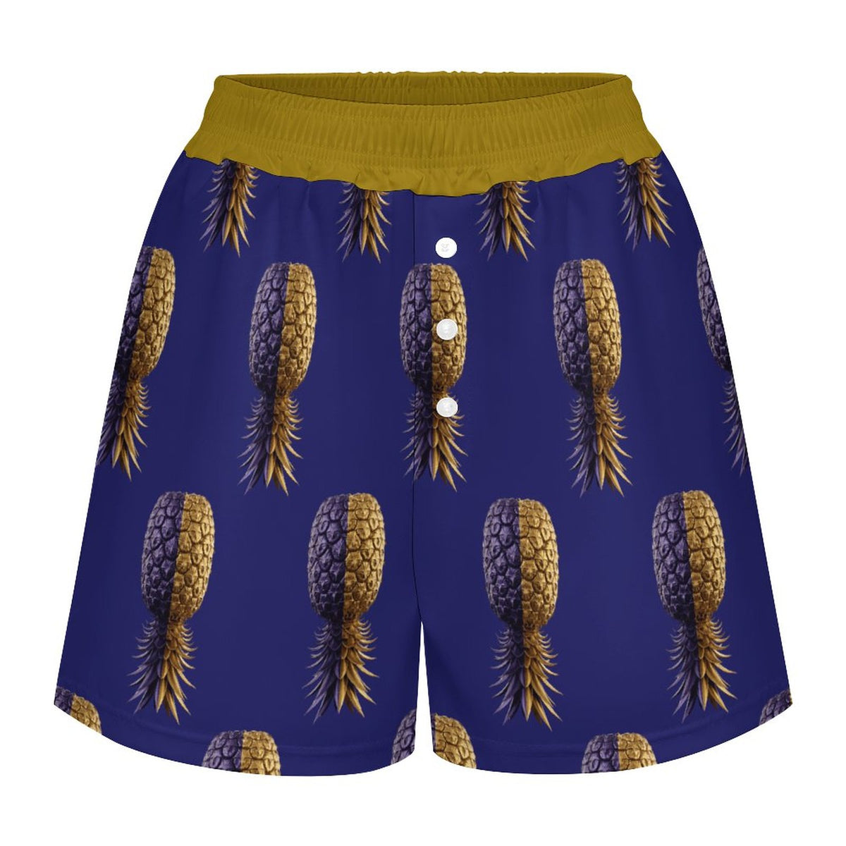 Football Purple & Gold Pineapple Women's Satin Pajama Pants