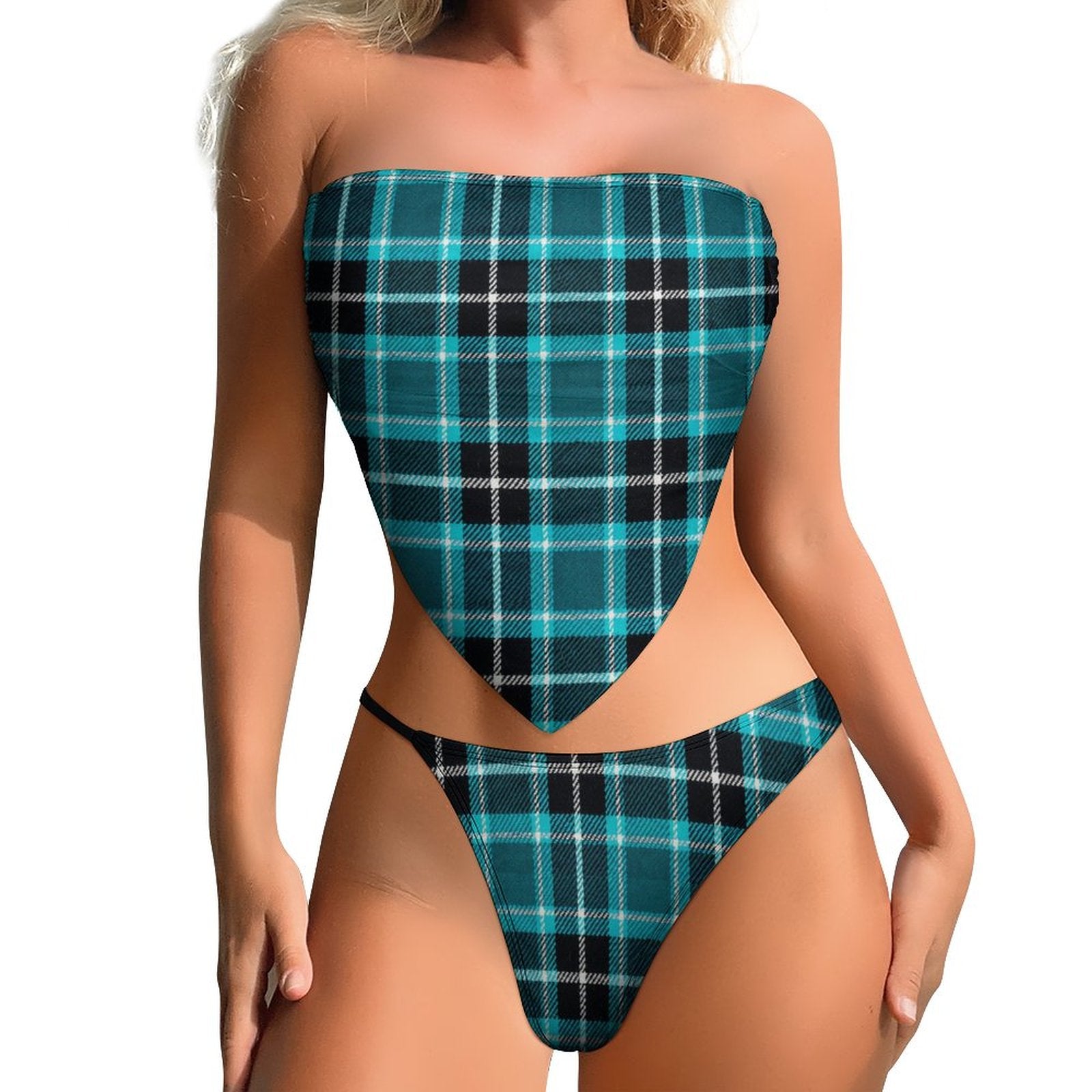 Chic Strapless Bandana Style Bikini(All-Over Printing)