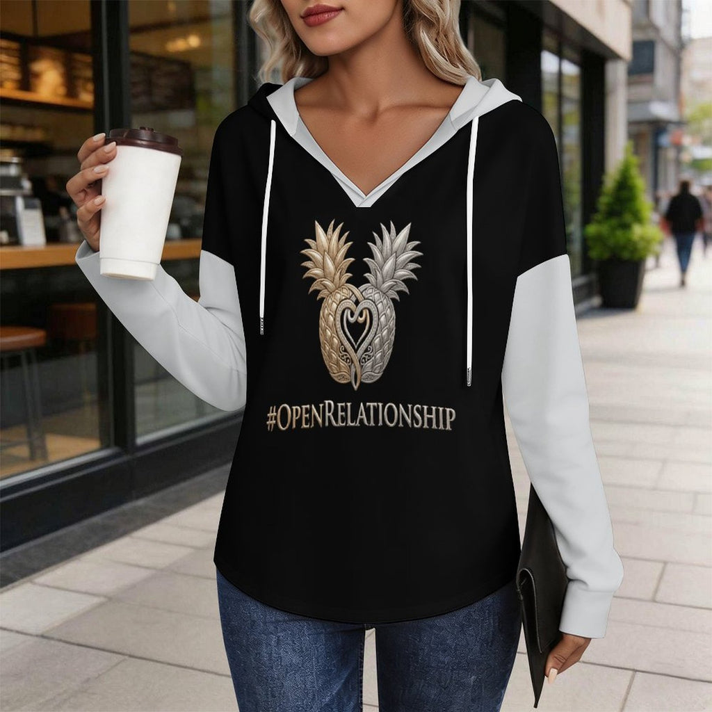 #OPENRELATIONSHIP Women's V Neck Long Sleeve Hoodie