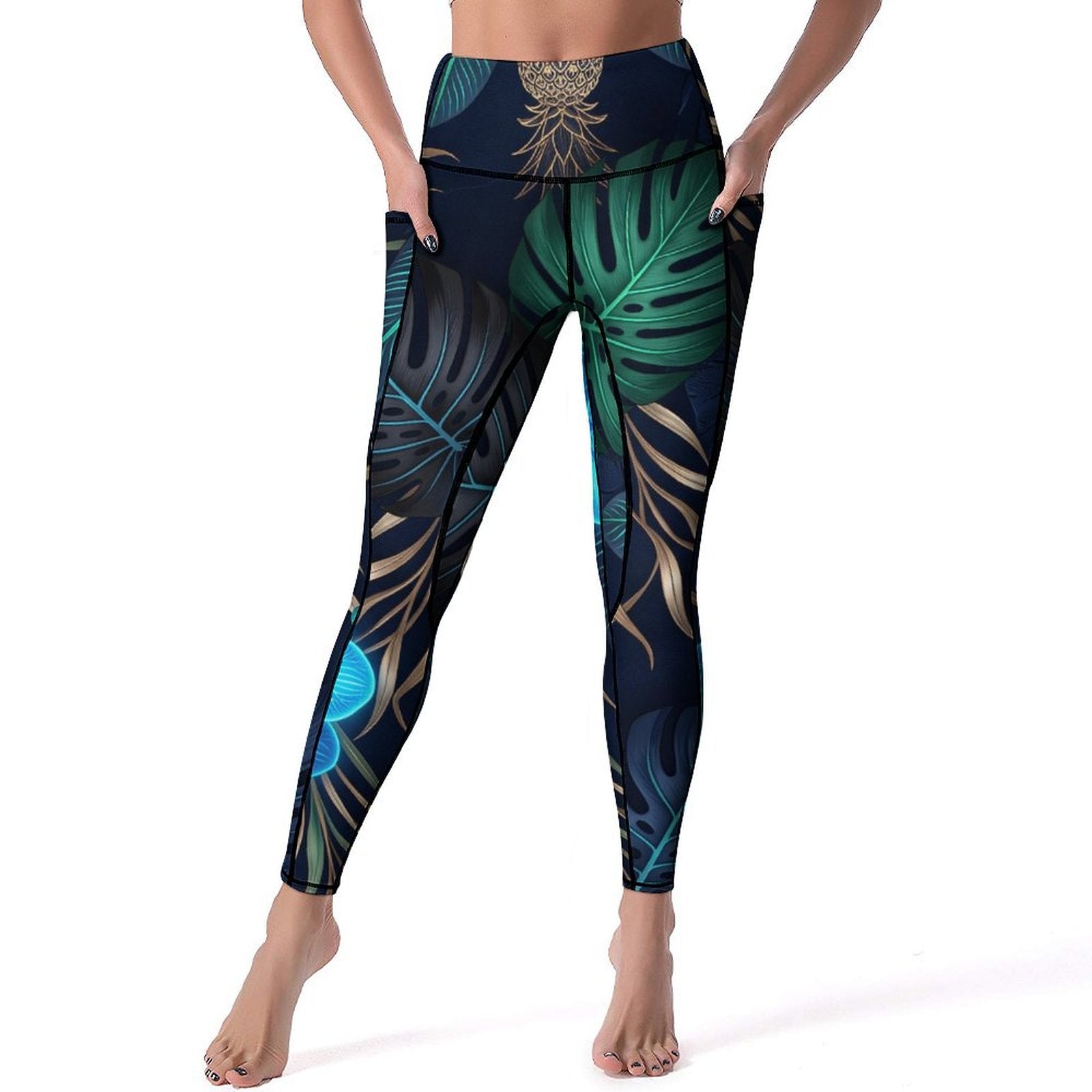 Custom Print Patterned Yoga Pants with 2 Pockets (All-Over Printing)