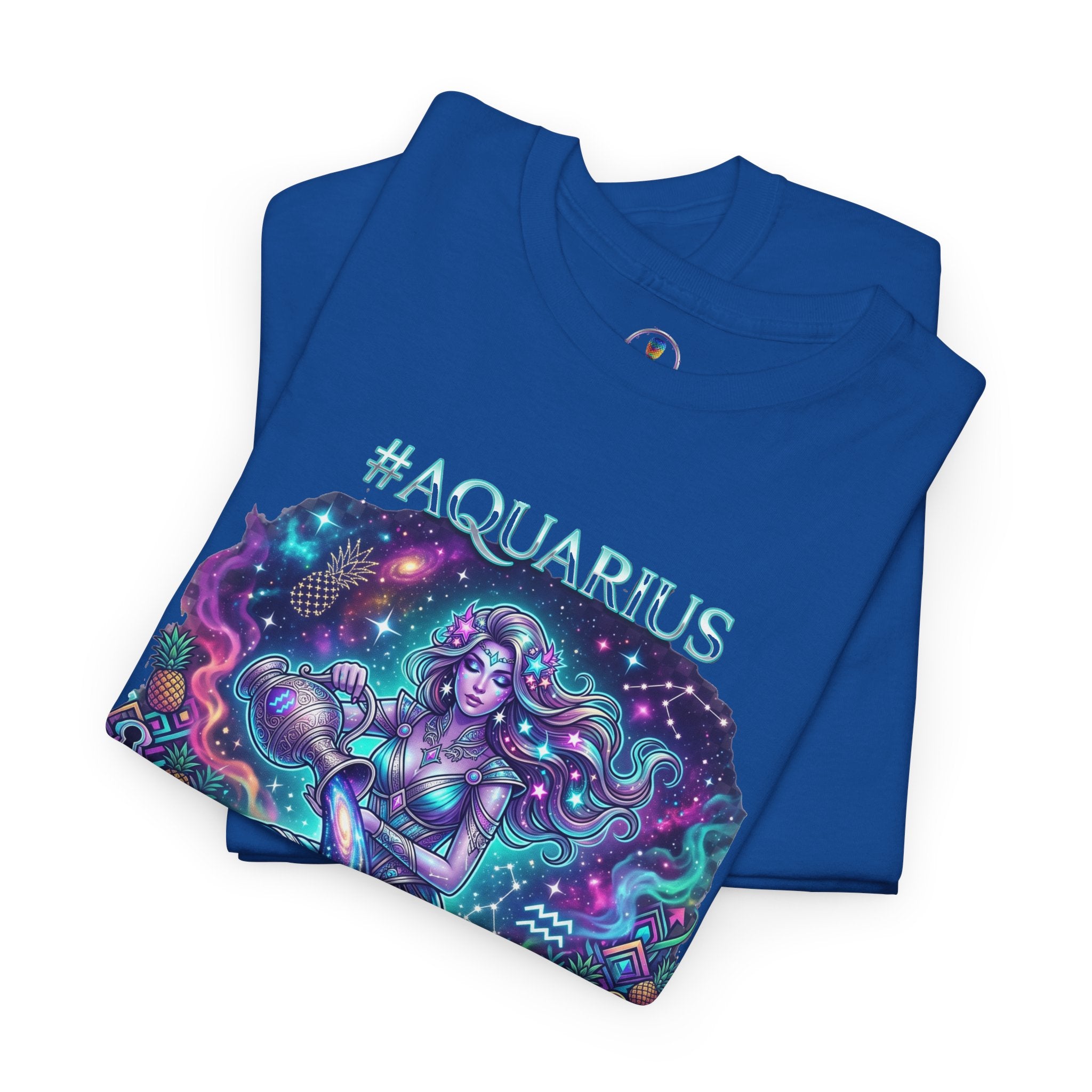 #AQUARIUS Unisex T-Shirt | Soft Lightweight 100% Combed Ring-Spun Cotton Tee with Cosmic Art Print
