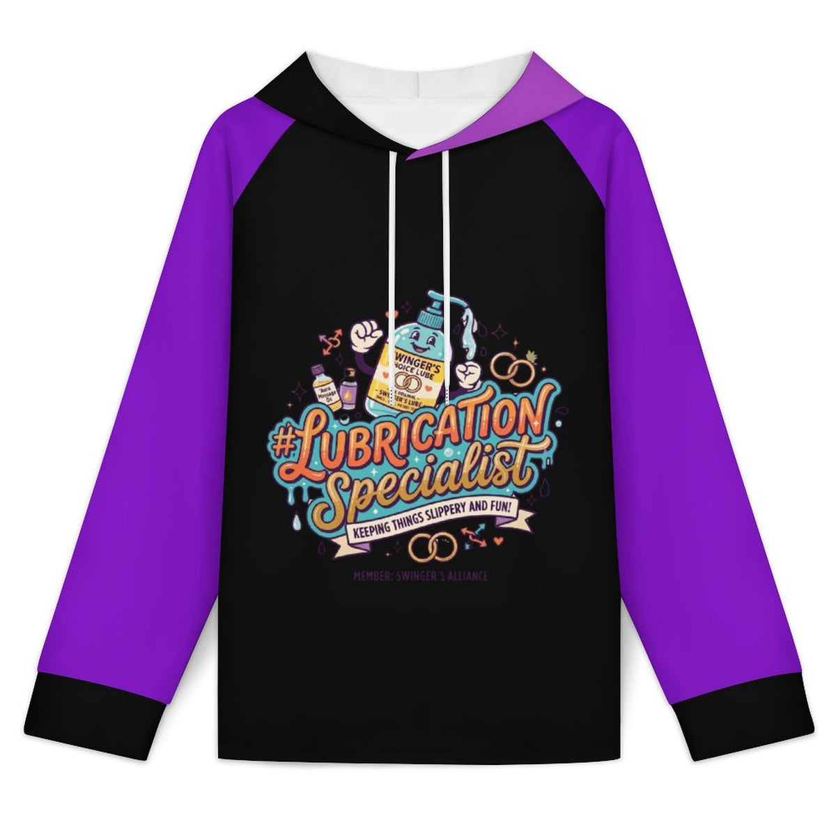 #LUBRICATIONSPECIALIST Raglan Sleeve Hoodie | Breathable Sublimation Streetwear