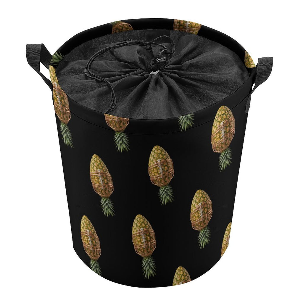 Pineapple Football Drawstring collapsible Laundry Basket