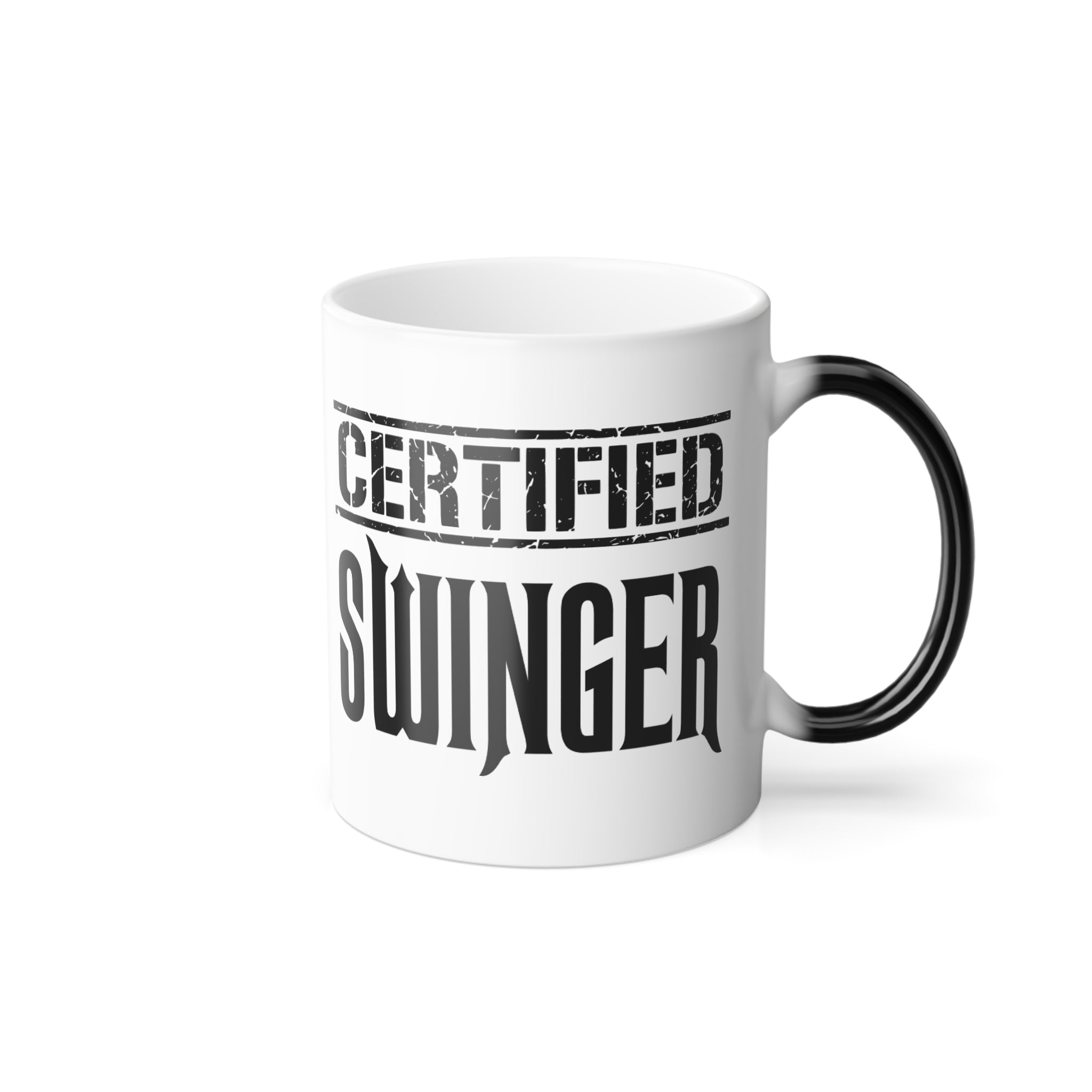 Color Morphing Mug - "Certified Swinger" - Fun Coffee Cup for Parties & Gatherings