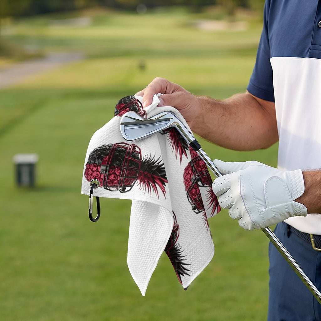 Football Inspired Hanging Loop Golf Towel