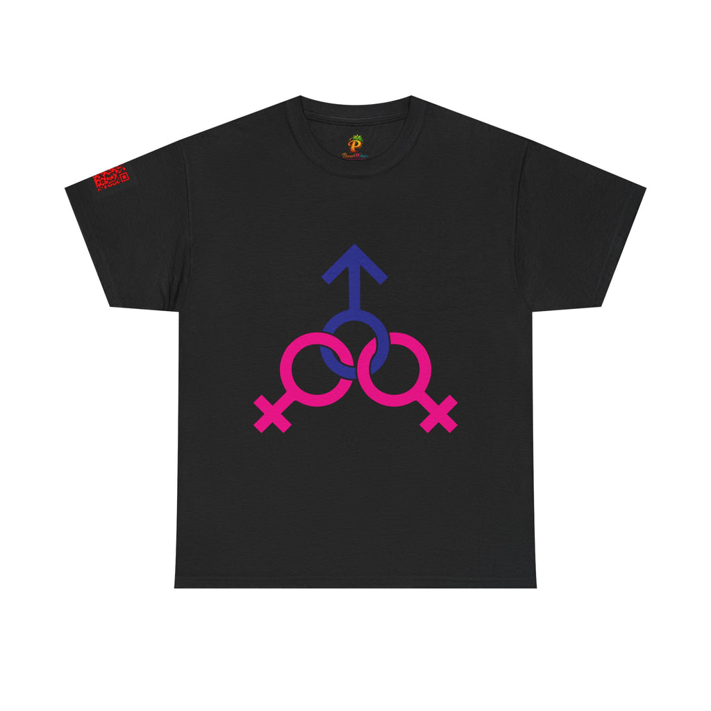 Female, Female & Male (Threesome) Symbol Tee — Gender Icons Graphic T-Shirt