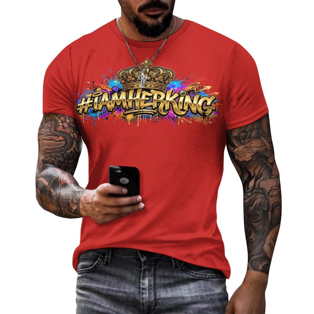 #IAMHERKING Men’s Cotton T-Shirt – Soft Breathable Graphic Tee for Everyday Style, Casual Summer Shirt for Men