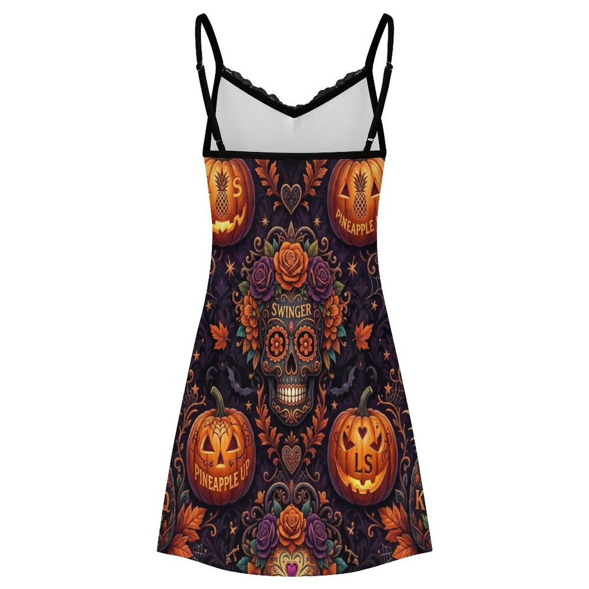 Swinger Halloween Lace Camisole Pajama Dress | Sexy V-Neck Nightgown