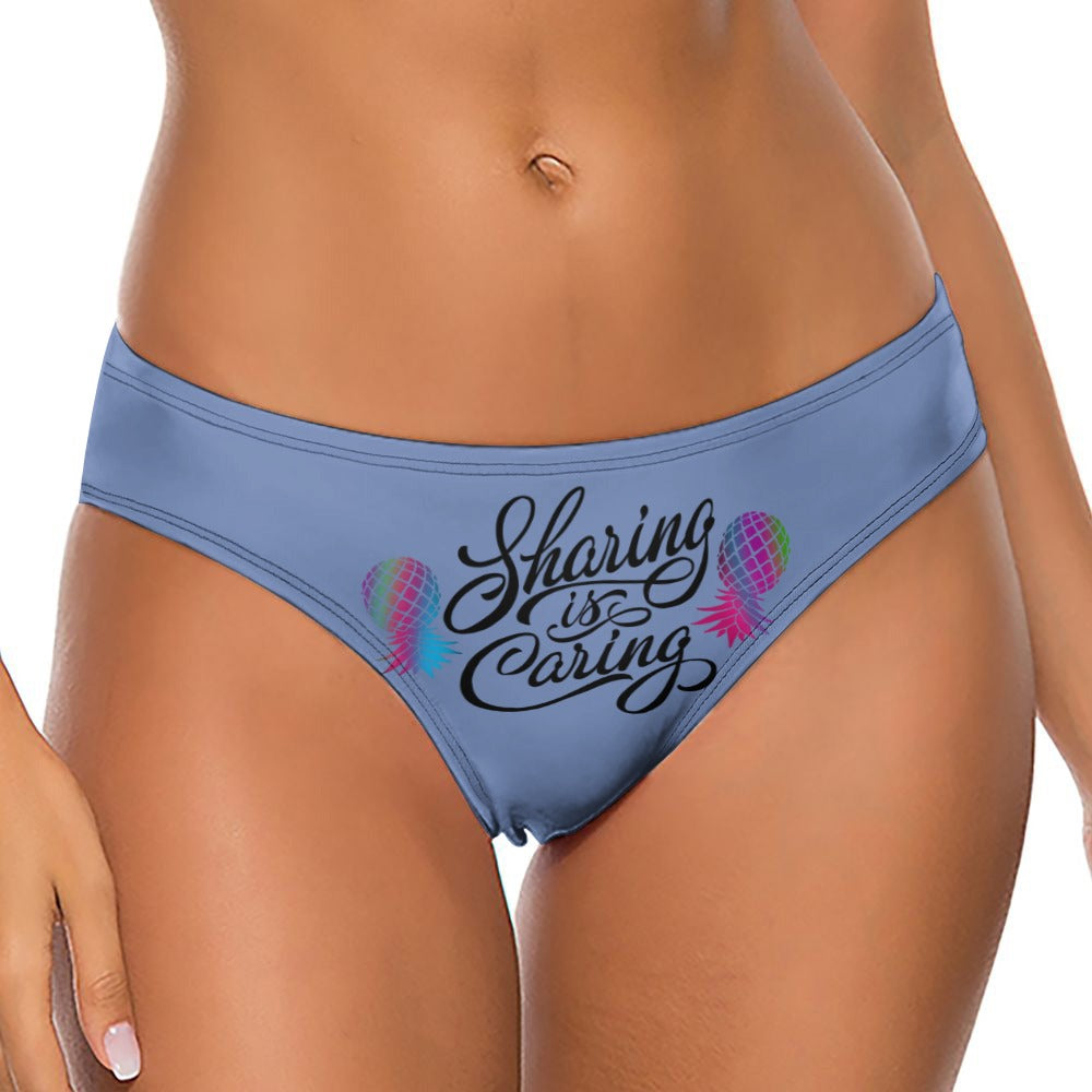 "Sharing is Caring" Women's Sexy Thong | Soft Polyester Spandex Lingerie