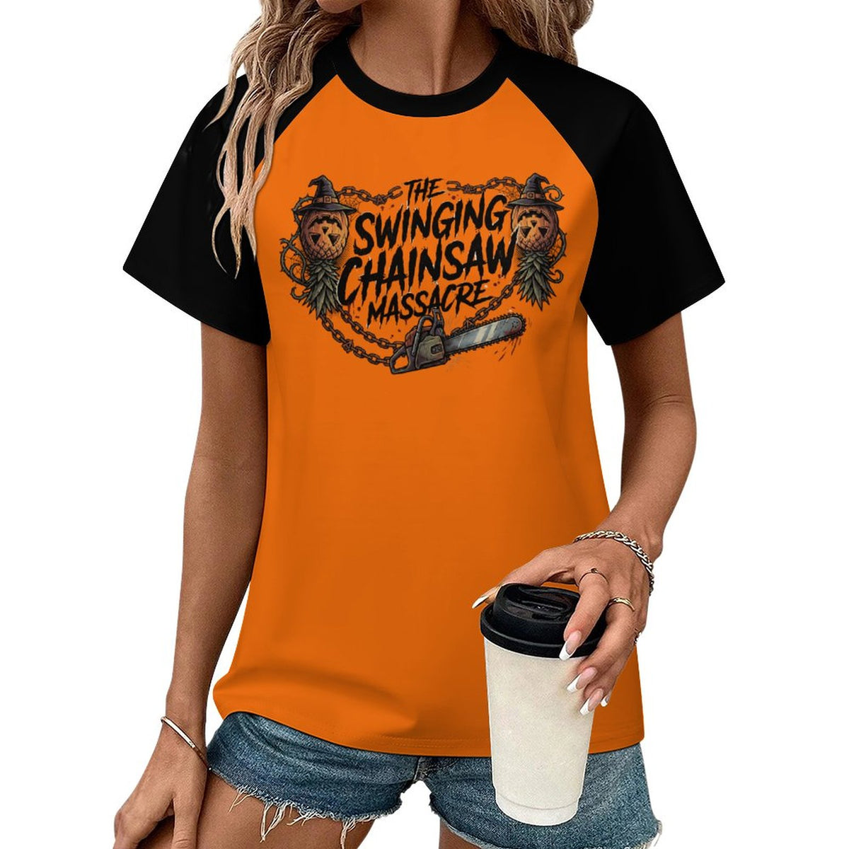 The Swinging Chainsaw Massacre Women's Raglan T-shirt