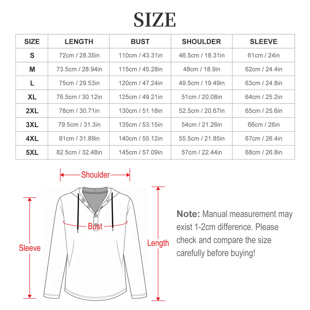 200gsm Men's Button Hooded Sweatshirt(All-Over Printing)