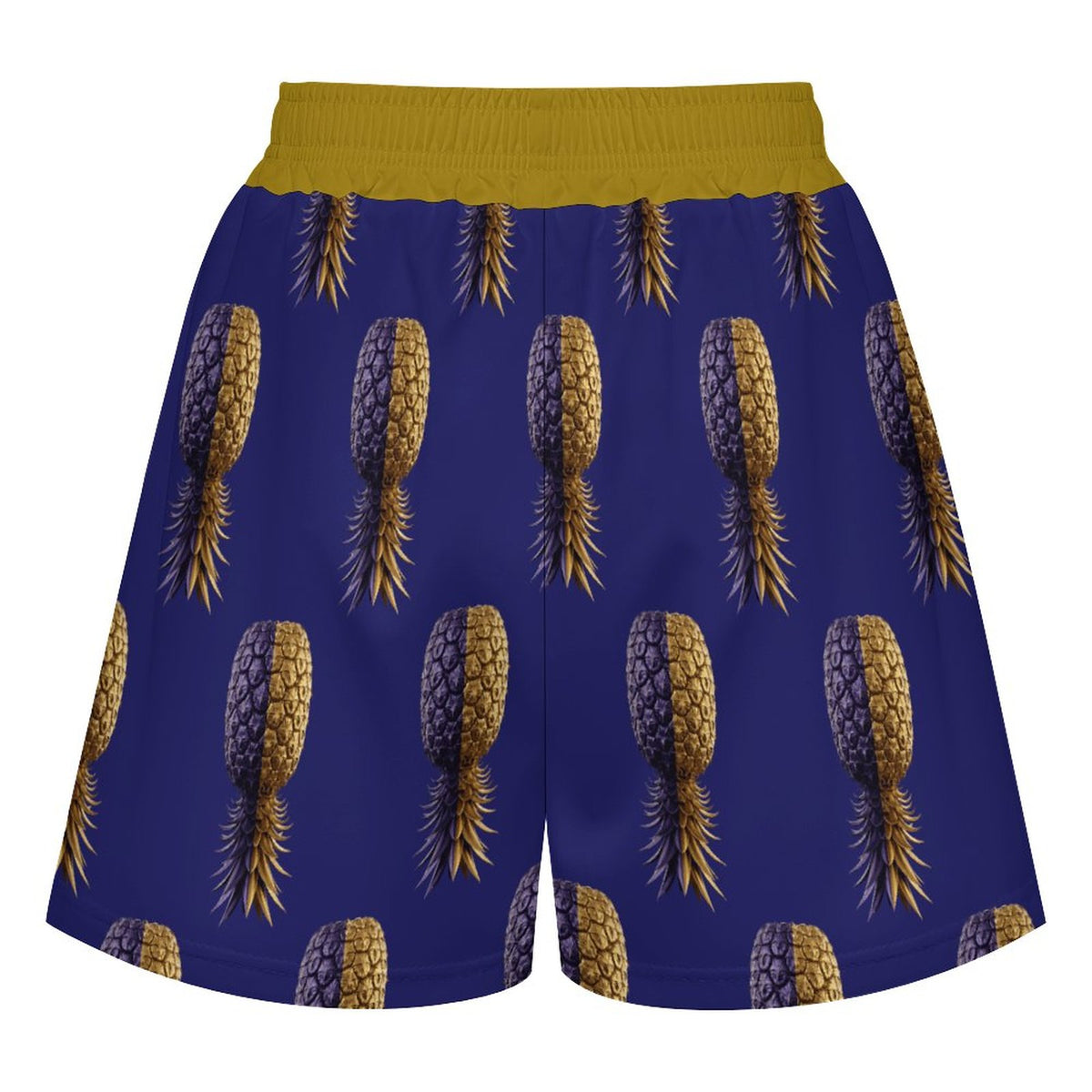 Football Purple & Gold Pineapple Women's Satin Pajama Pants