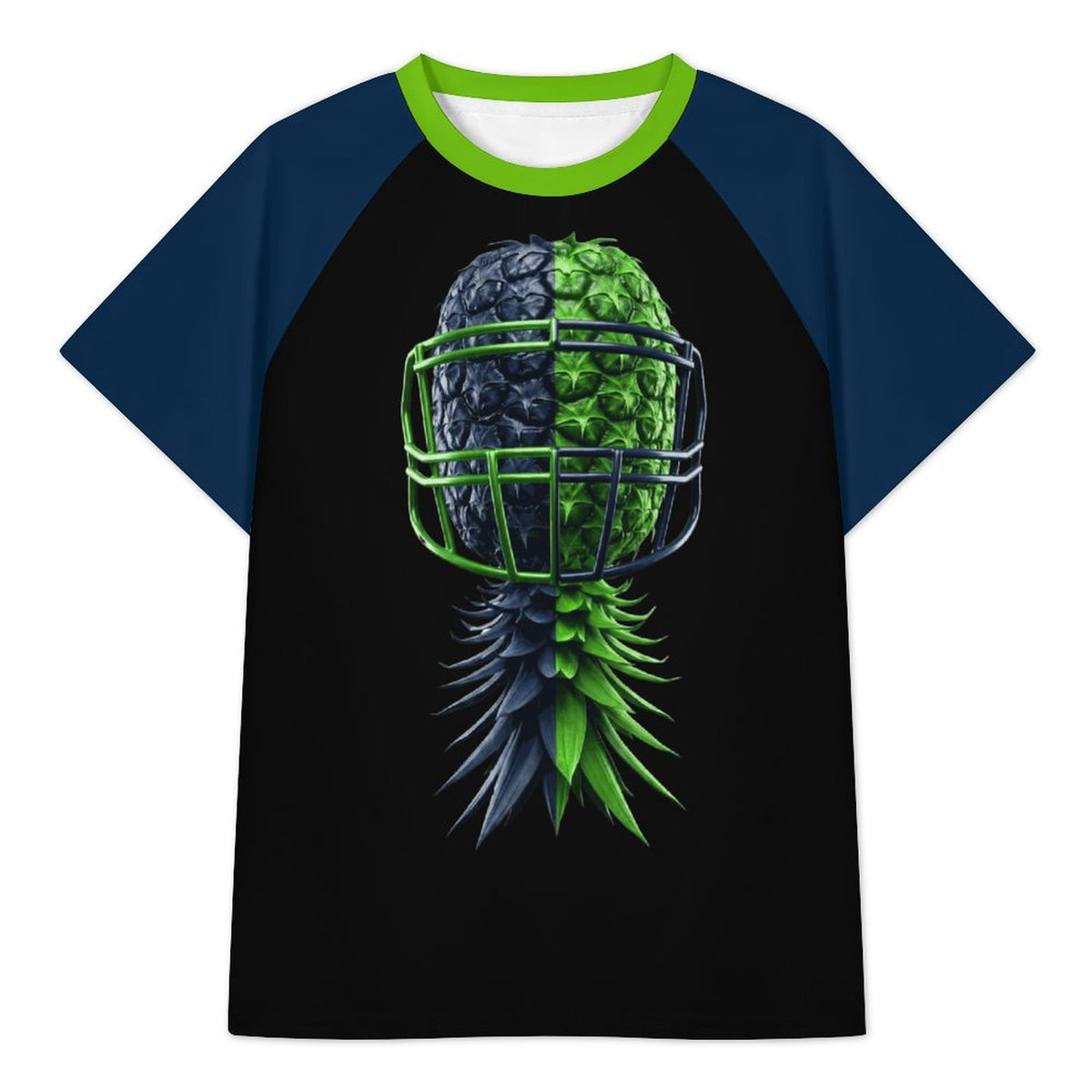 Neon Green & Navy Women's Raglan T-shirt