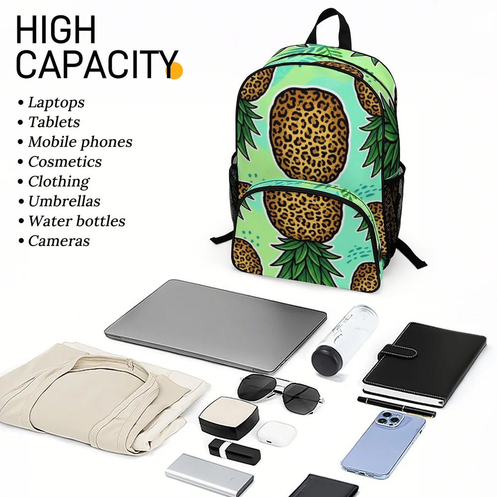 Upside Down Pineapple Large Capacity Backpack