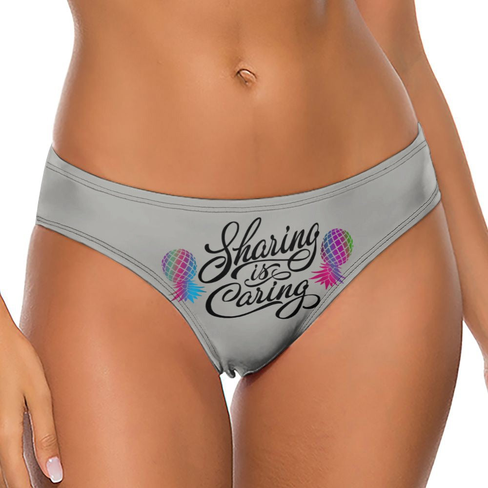 "Sharing is Caring" Women's Sexy Thong | Soft Polyester Spandex Lingerie