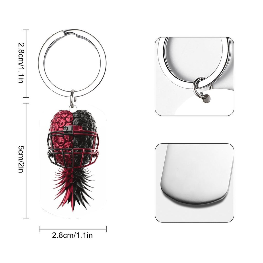 Football Inspired Metal Keychain