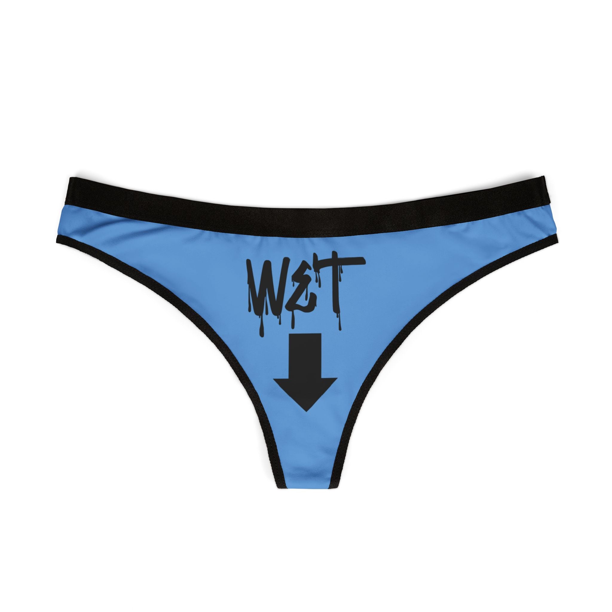 Trendy Women's Thongs - Stylish Blue Underwear with Graphic Designs